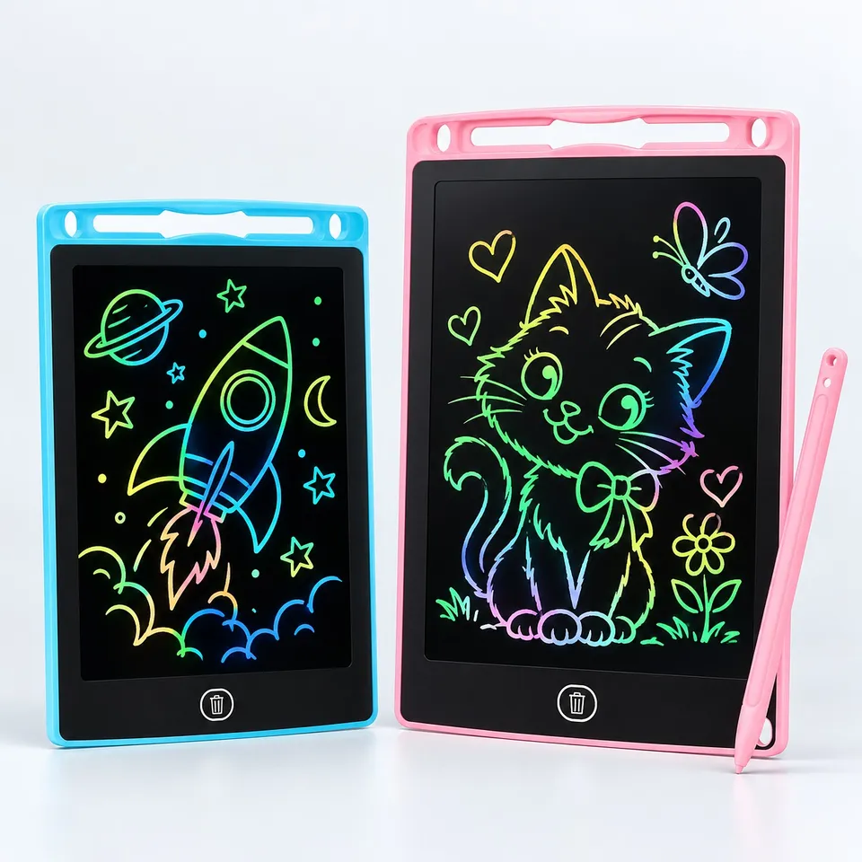 LCD drawing tablets in 6.5 inch blue and 8.5 inch pink