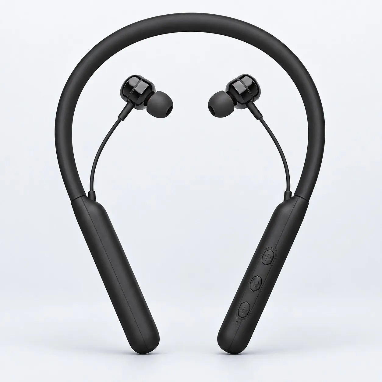 Black wireless Bluetooth sports neckband earphones