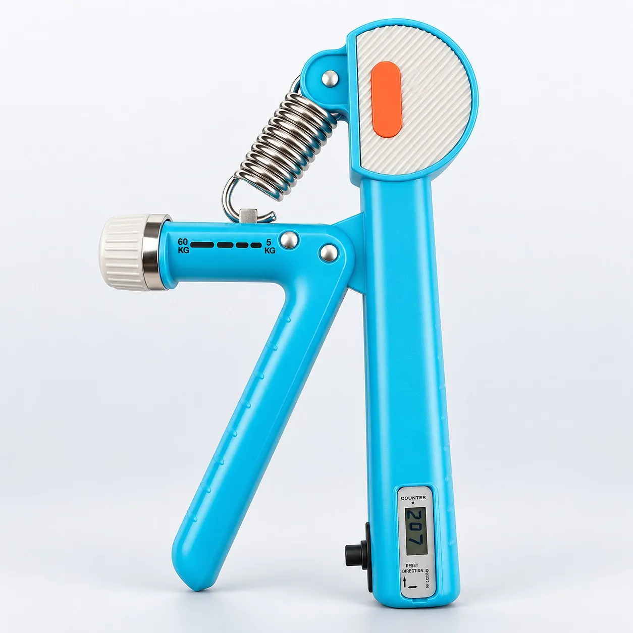 Light blue digital hand gripper with counter