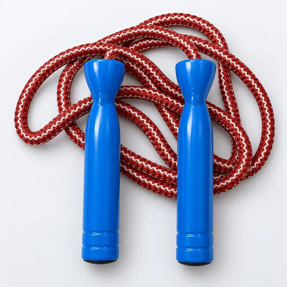 RS skipping rope with blue plastic handles