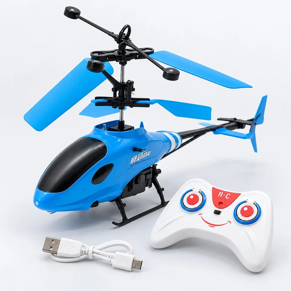 Hand sensor flying helicopter with remote and USB cable