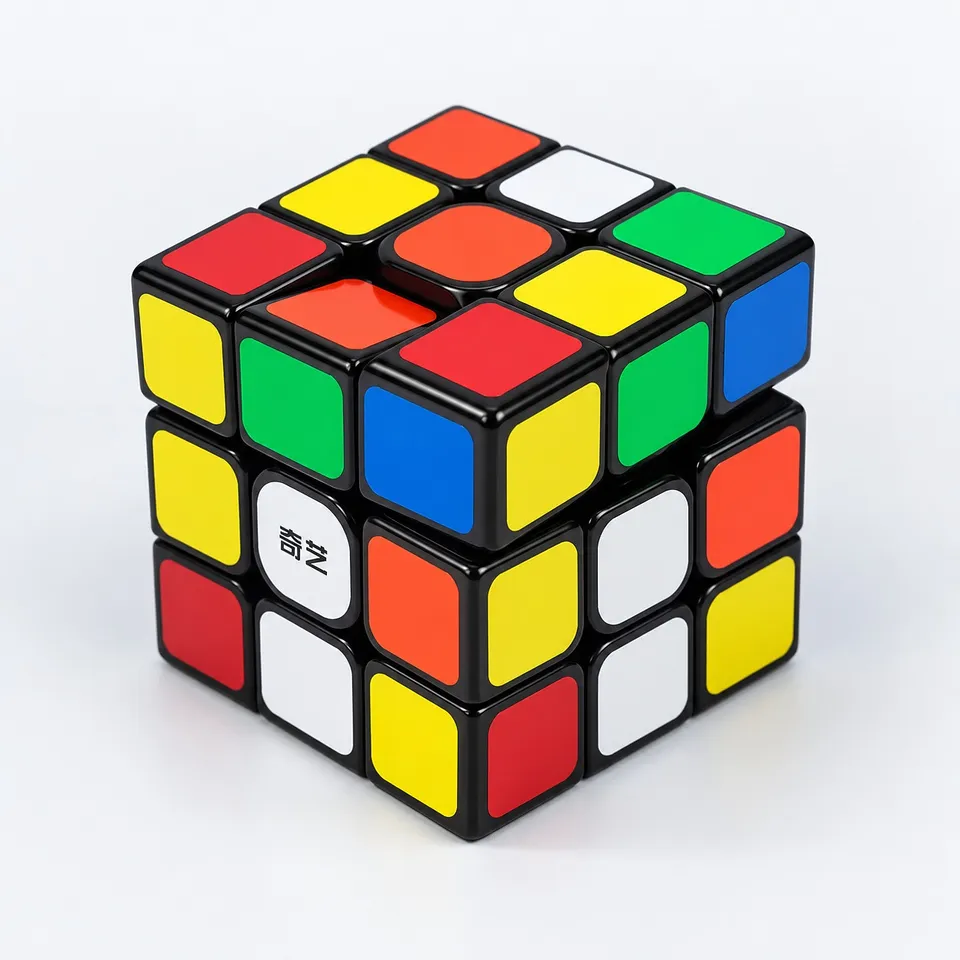 Scrambled QY Sail W speed cube mid-turn