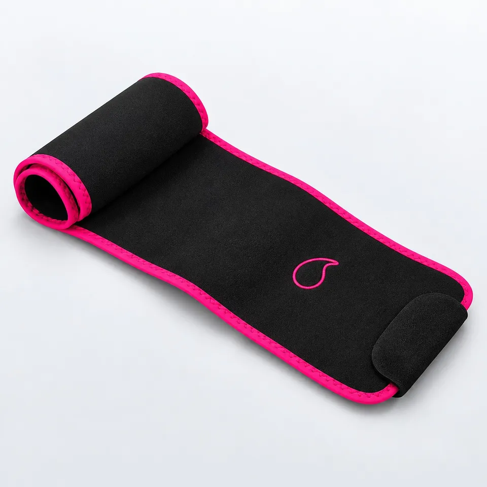 Black and pink sweat waist trimmer belt