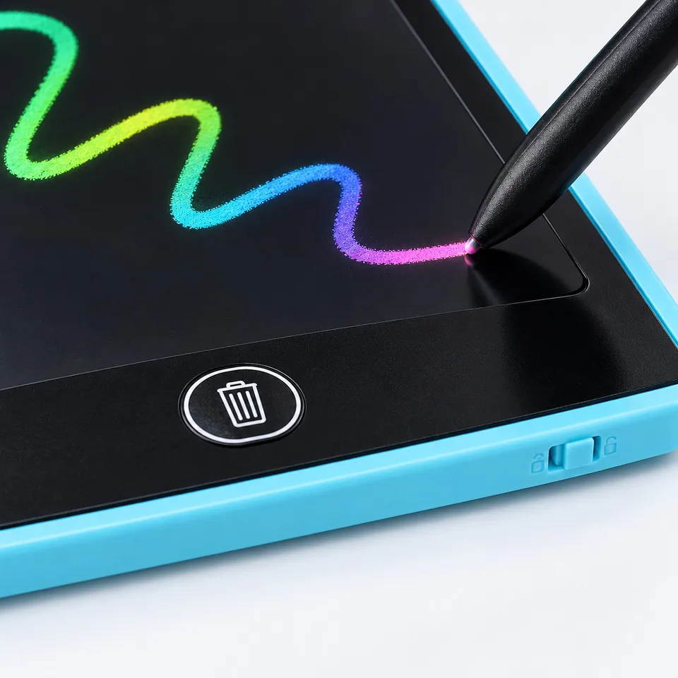 Erase button and lock switch on the LCD drawing tablet