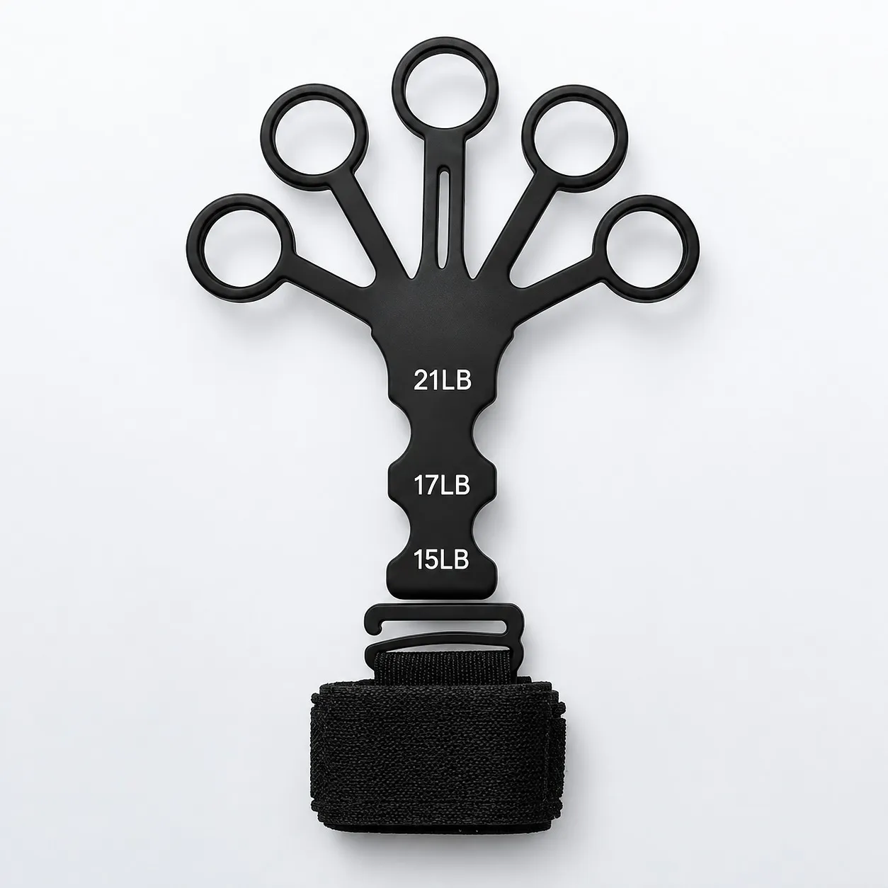 Silicone finger gripper exerciser with wrist strap