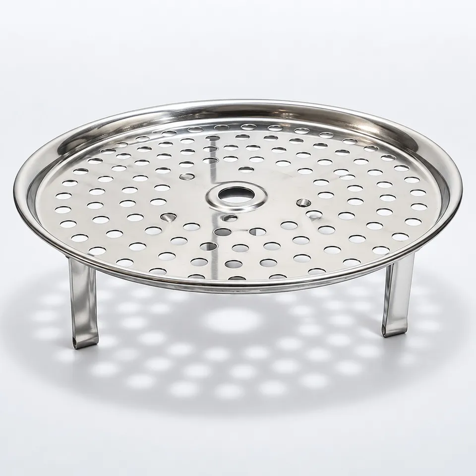 Stainless steel steamer stand with three legs