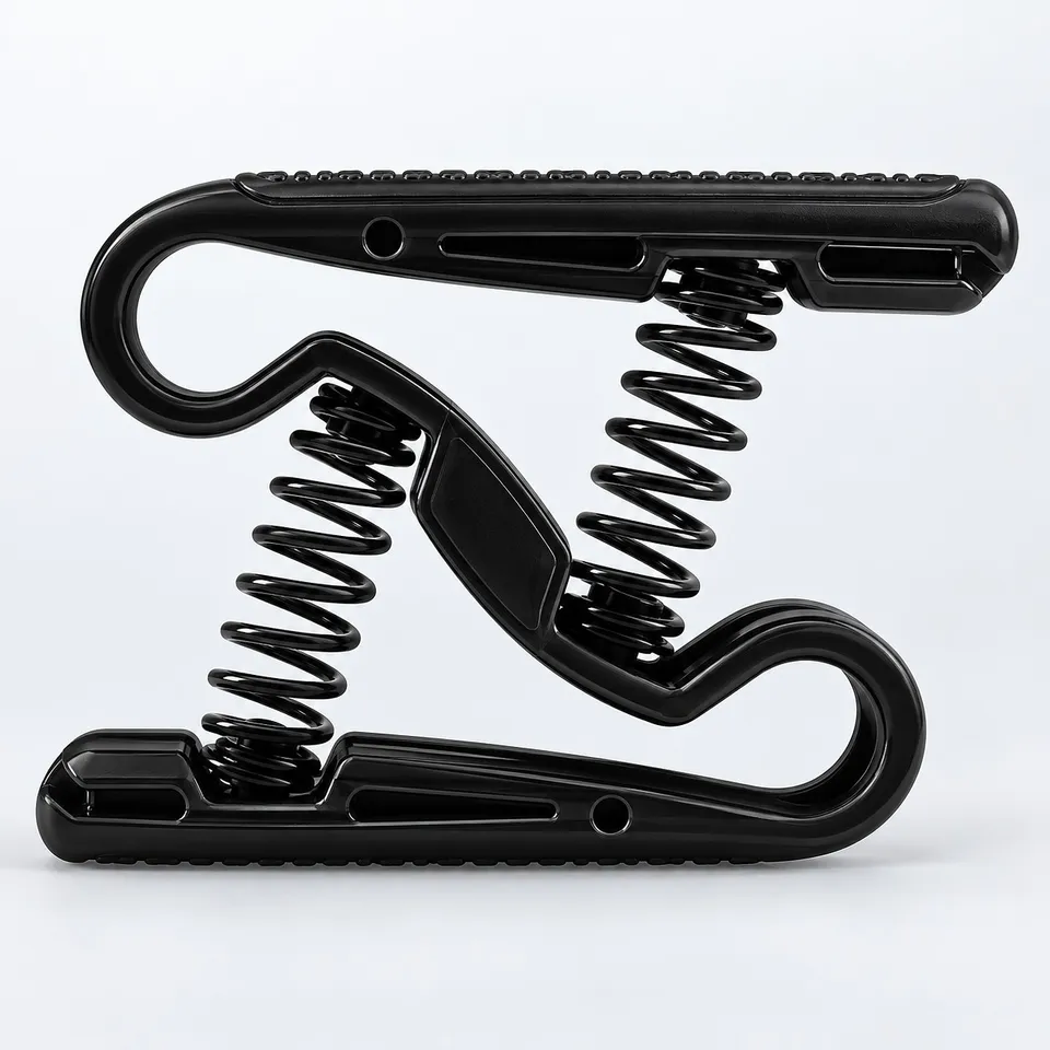 Black Z-shape hand gripper with two springs