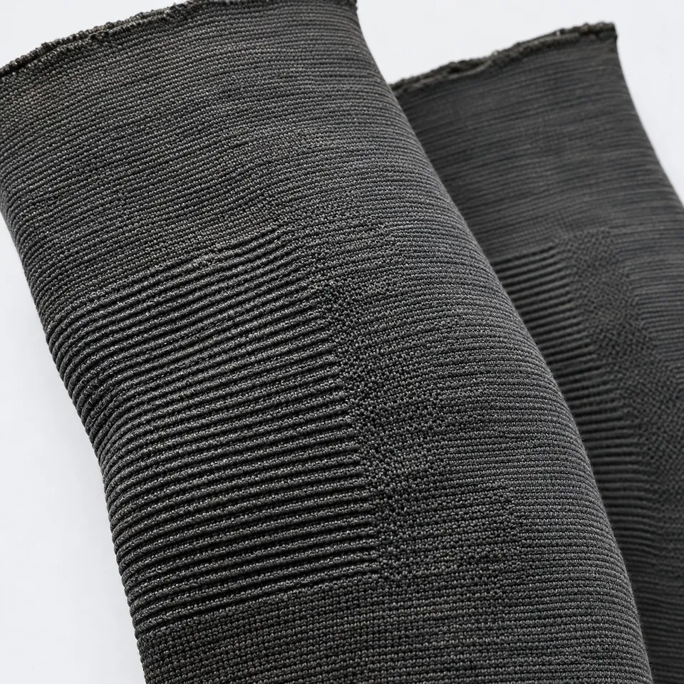 Close-up of the knitted knee sleeve fabric